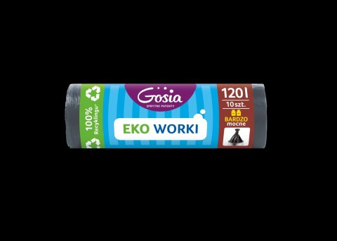 AGD GOSIA 1677 Worki na śmieci 120l 10szt.EKO b.mocne grafit/12 8275 AGD GOSIA 1677 Worki na śmieci 120l 10szt.EKO b.mocne grafit/12 8275
