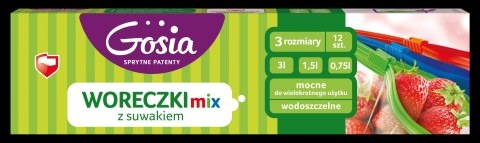 AGD GOSIA 8546 Woreczki z suwakiem a 12szt.MIX /15 7668 AGD GOSIA 8546 Woreczki z suwakiem a 12szt.MIX /15 7668