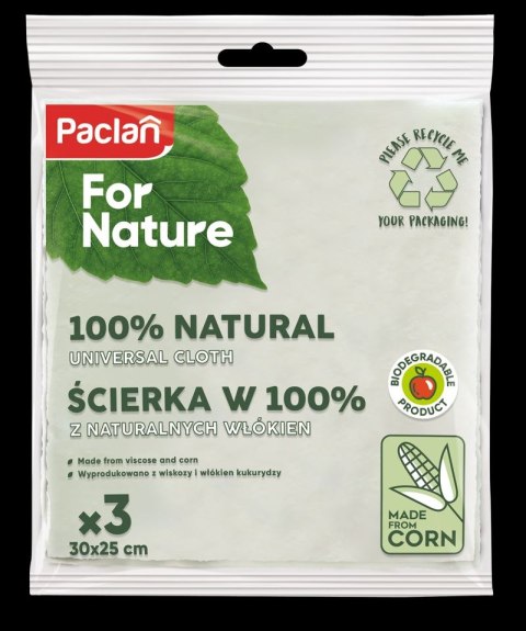 AGD Paclan 50038 FN Ścierka z włók.nat.30x25 kpl.3szt wisk/kukur./17 150170 (1+1)