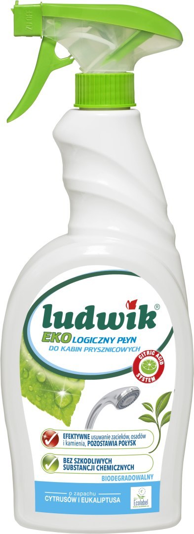 Ludwik 750ml Ekologiczny płyn do mycia kabin prysz.i powierz.łazience /6 Ludwik 750ml Ekologiczny płyn do mycia kabin prysz.i powierz.łazience /6
