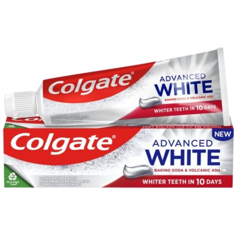 Colgate Advanced White Baking Soda & Volcanic Ash Pasta do Mycia Zębów Białe Zęby w 10 Dni 75ml