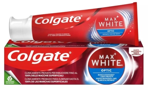Colgate Max White Optic - wybielająca pasta do zębów, natychmiastowy efekt, 75 ml
